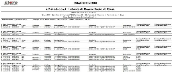 2.2.7(A,B,C,D,E) - HISTÓRICO DE MOVIMENTAÇÃO DE CARGA LAYOUT